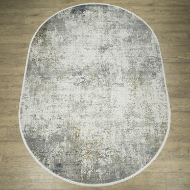 Ковер ДИЗАЙН DV001 ЦВЕТ C_DGRAY / CREAM овал