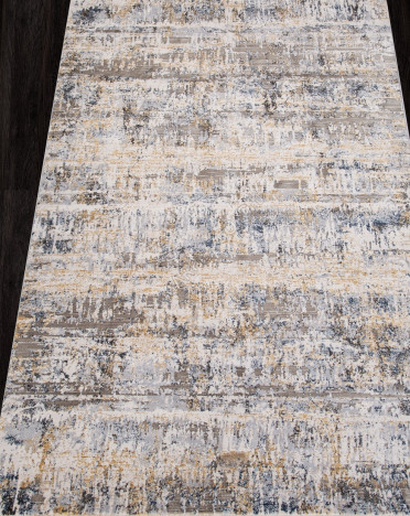 Ковер турецкий L0771A PETRA (Полиэстер, бежевый, серый)