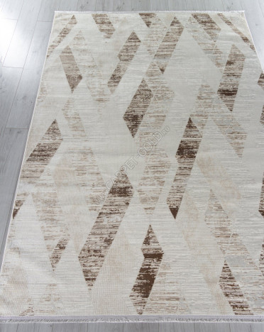 Ковер турецкий 33162A SHINE (Полиэстер, коричневый, кремовый)